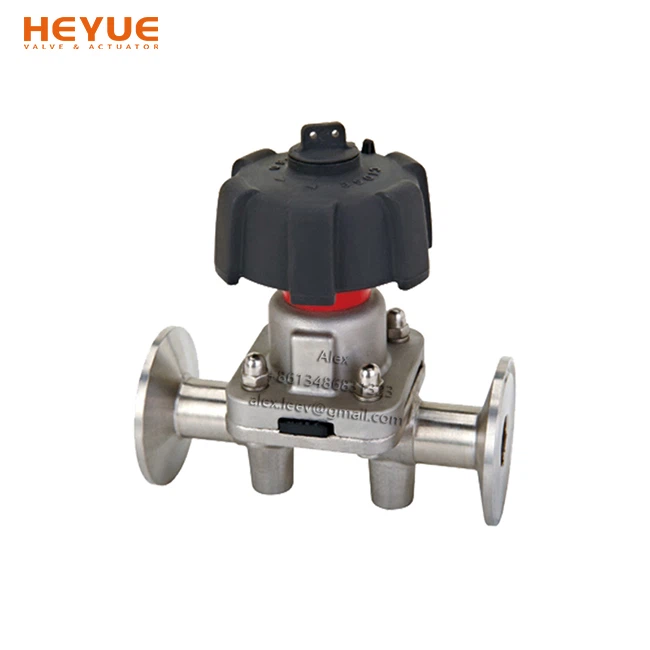 ম্যানুয়াল অপারেশন সহ স্যানিটারি ডায়াফ্রাম ভালভ